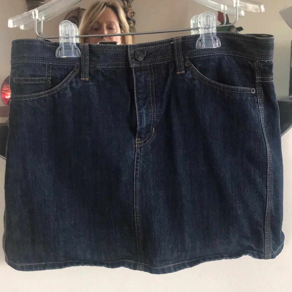 100% cotton dark denim gap jeans skirt